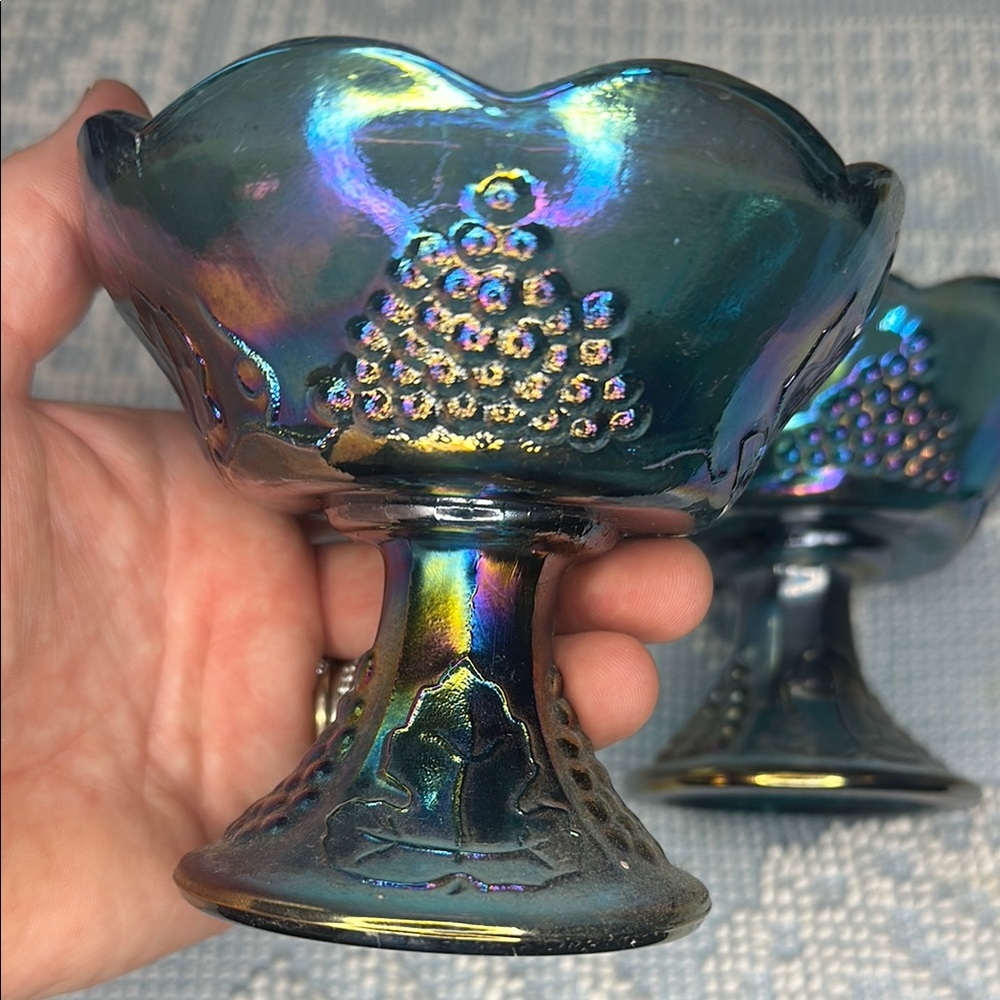 Indiana Carnival glass candle, stakeholders. - Picture 2 of 9